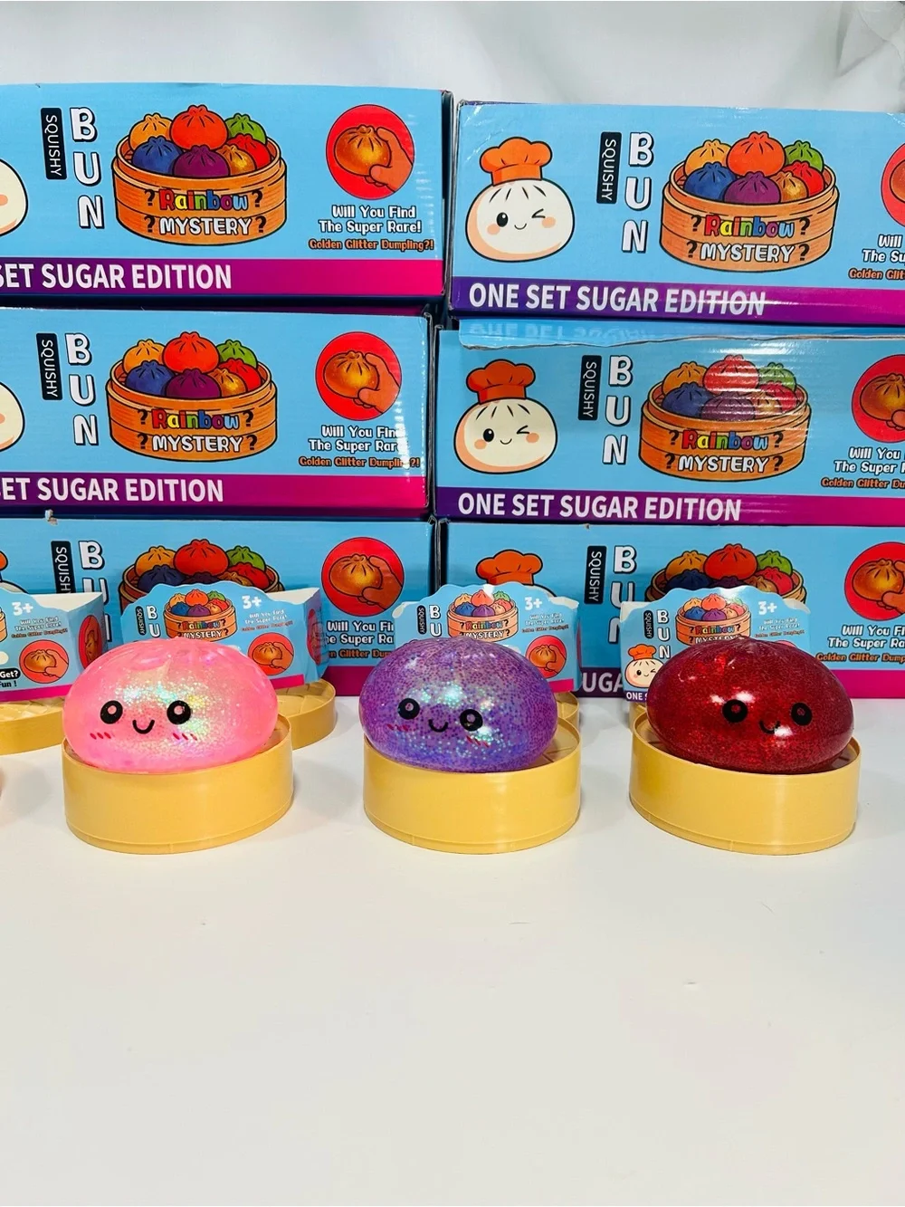 Squishy Bun NIB Rainbow Mystery Sugar Edition Squishy Fidget Fun